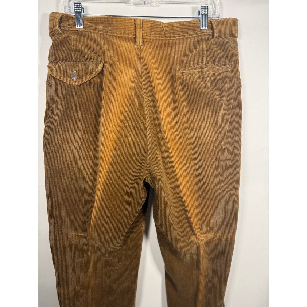 Polo Ralph Lauren Vintage Corduroy Pants Mens 35x32 Brown Pleated Made in USA - Picture 5 of 10